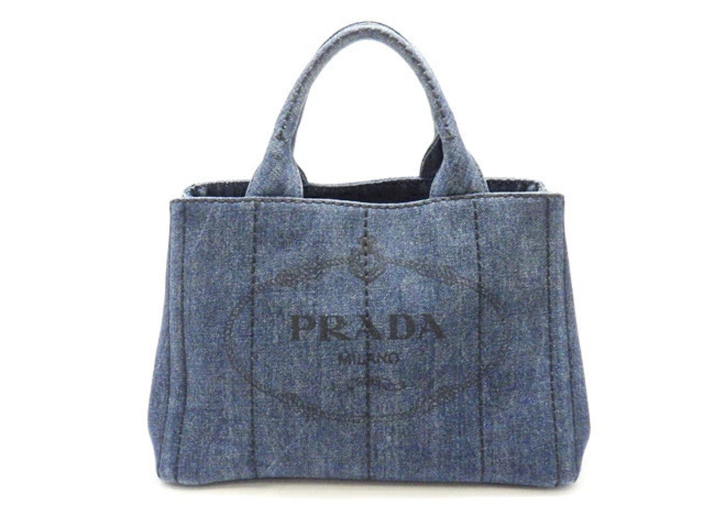 Prada Canapa Handbag Tote Denim